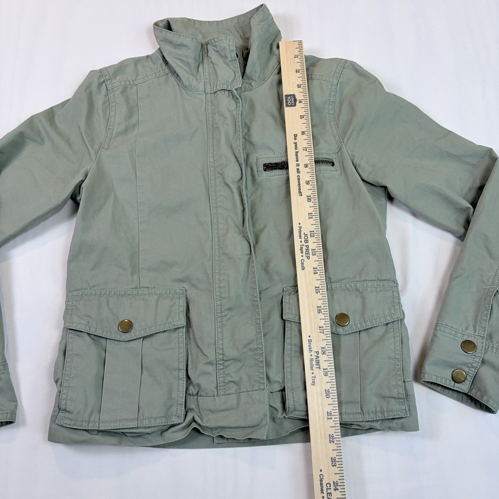 Gap Utility Military Jacket Sage Green Women's Size XS Spring 100% Cotton Zip - Picture 4 of 7